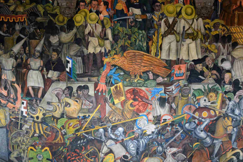 One of Diego Rivera Murals in Mexico City