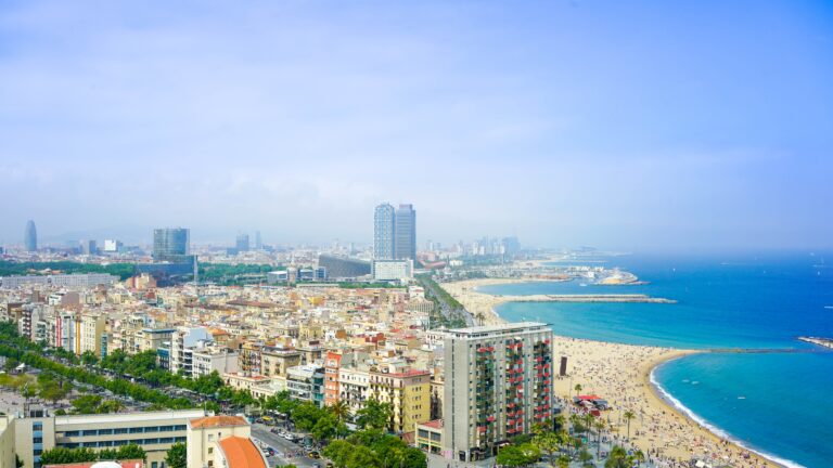 Beach view from Barcelona Catalonia Spain