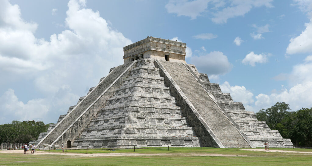 El Castillo pyramid in Chichen Itza in Yucatan Mexico near Cancun