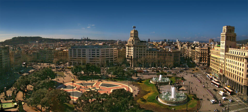 Placa de Catalunya in Barcelona Catalonia Spain