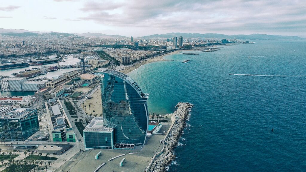 W Hotel at Barceloneta Beach in Barcelona Catalonia Spain